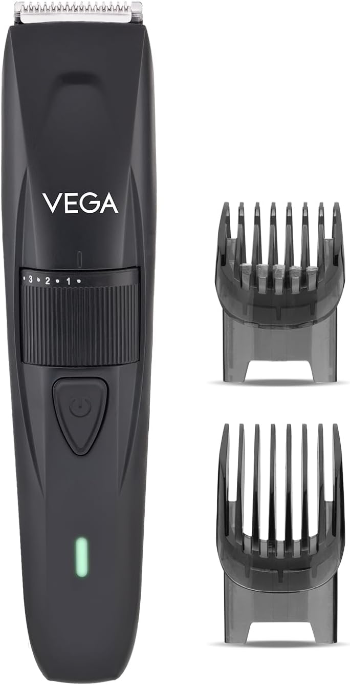 VEGA Power Lite Beard Trimmer for Men (VHTH-38, Black) | Ultra-Lightweight Corded & Cordless Grooming Machine | 40 Length Settings (0.5mm-20mm) & 90 Mins Runtime | Type-C Fast Charging & Travel Lock - Image 4